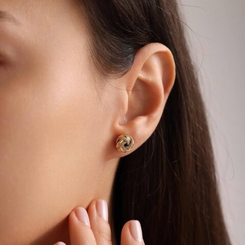 Gold Mini Rose Earrings