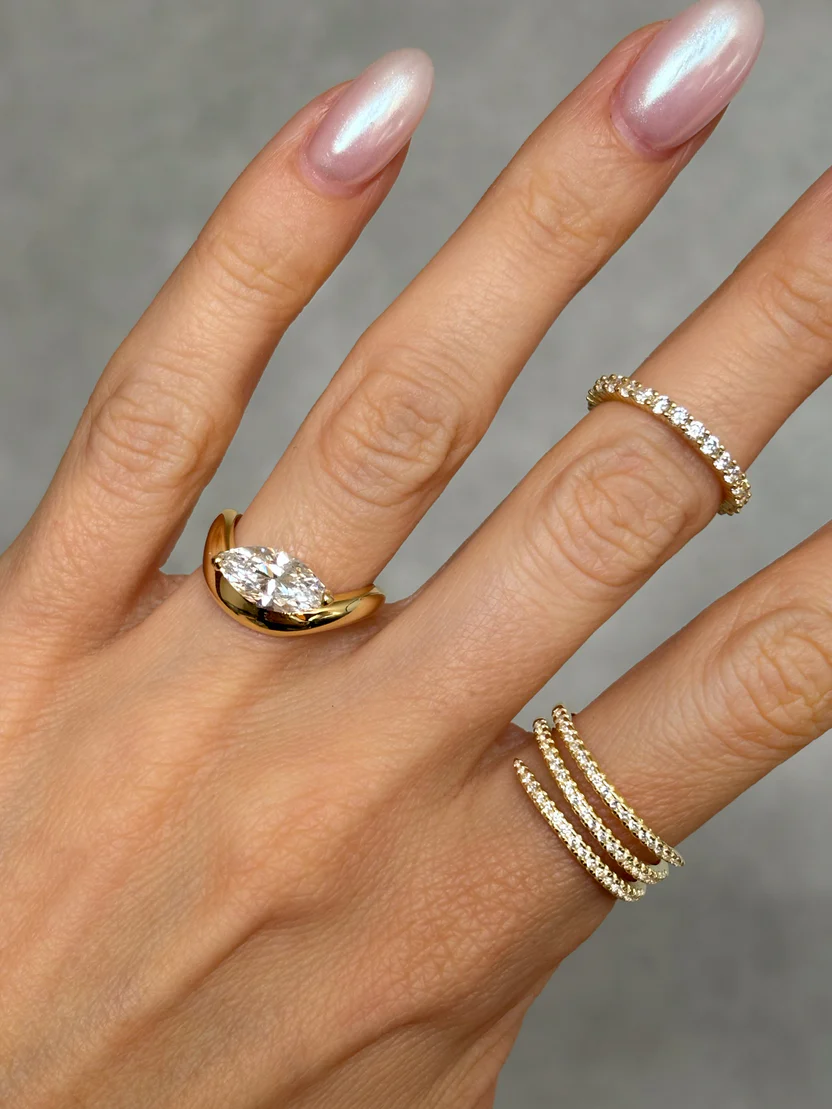 925 Silver Marquise Cut Solitaire Ring | Sterling Silver Engagement Ring for Women - Image 2