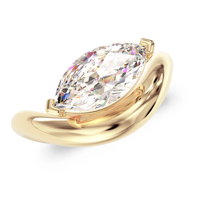 925 Silver Marquise Cut Solitaire Ring | Sterling Silver Engagement Ring for Women