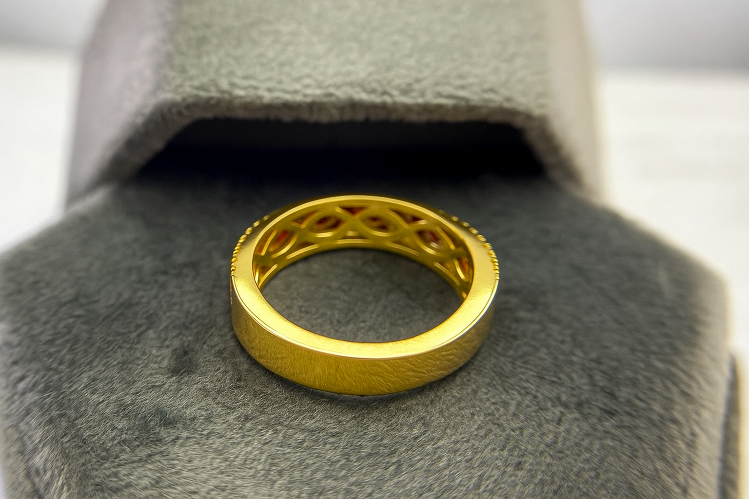 925 Silver Ruby Band Ring – Women’s Jewellery | Gold Plated - Image 3