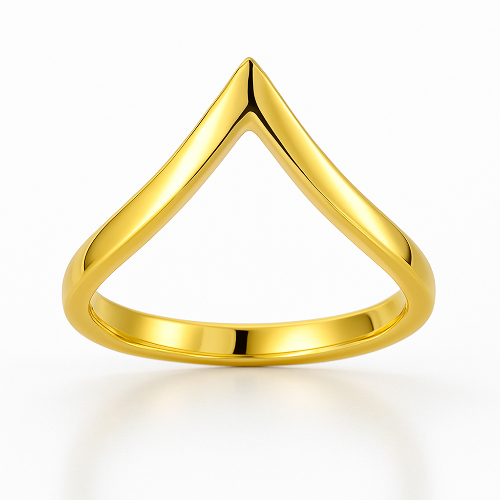 V-Shape Ring – 925 Silver | Gold Plated Minimal Women’s Jewellery - Image 2