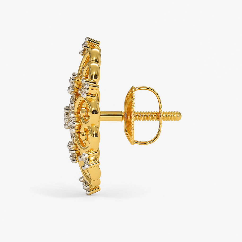 Floral Sparkle Earrings 925 Silver - Image 4