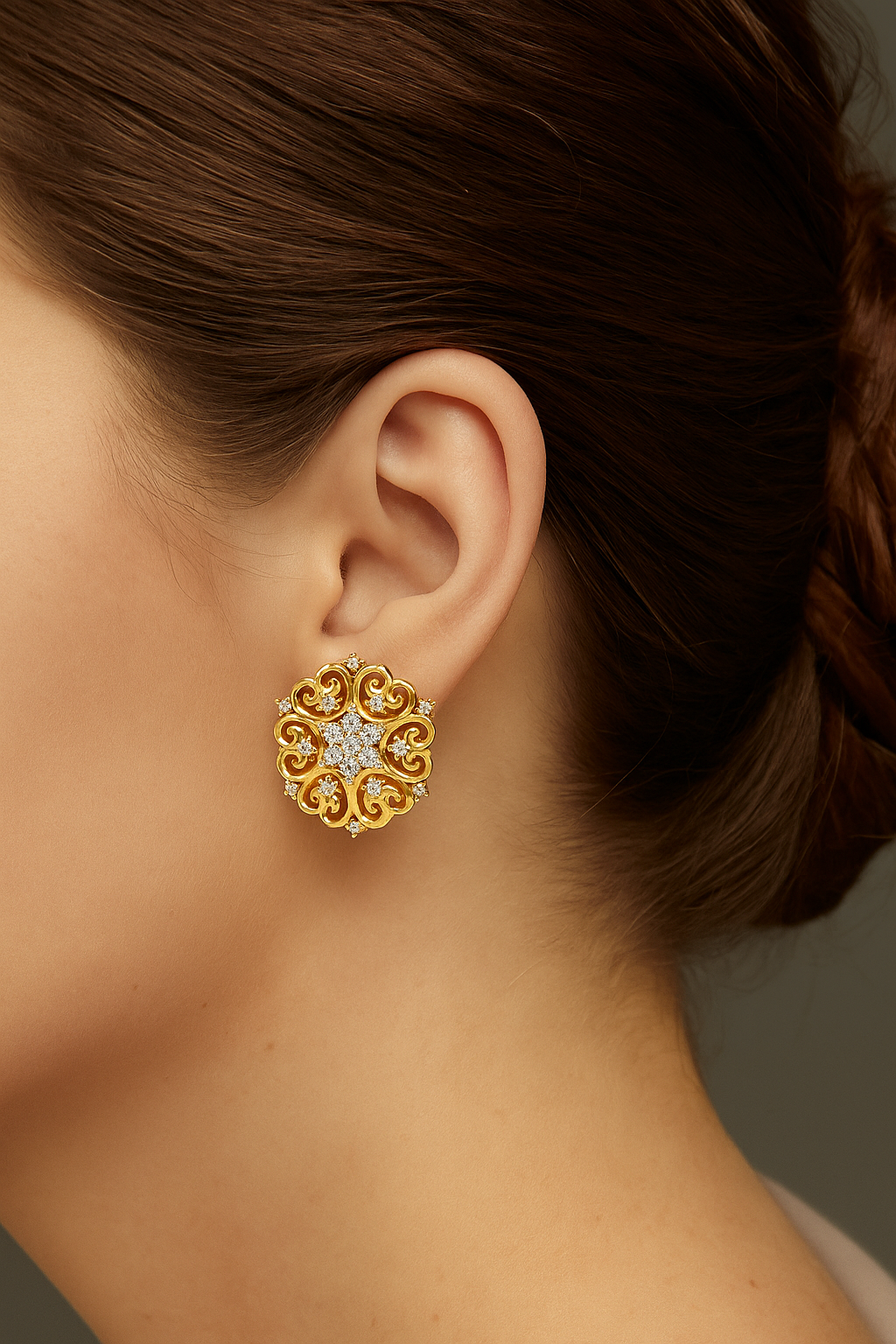 Floral Sparkle Earrings 925 Silver - Image 3