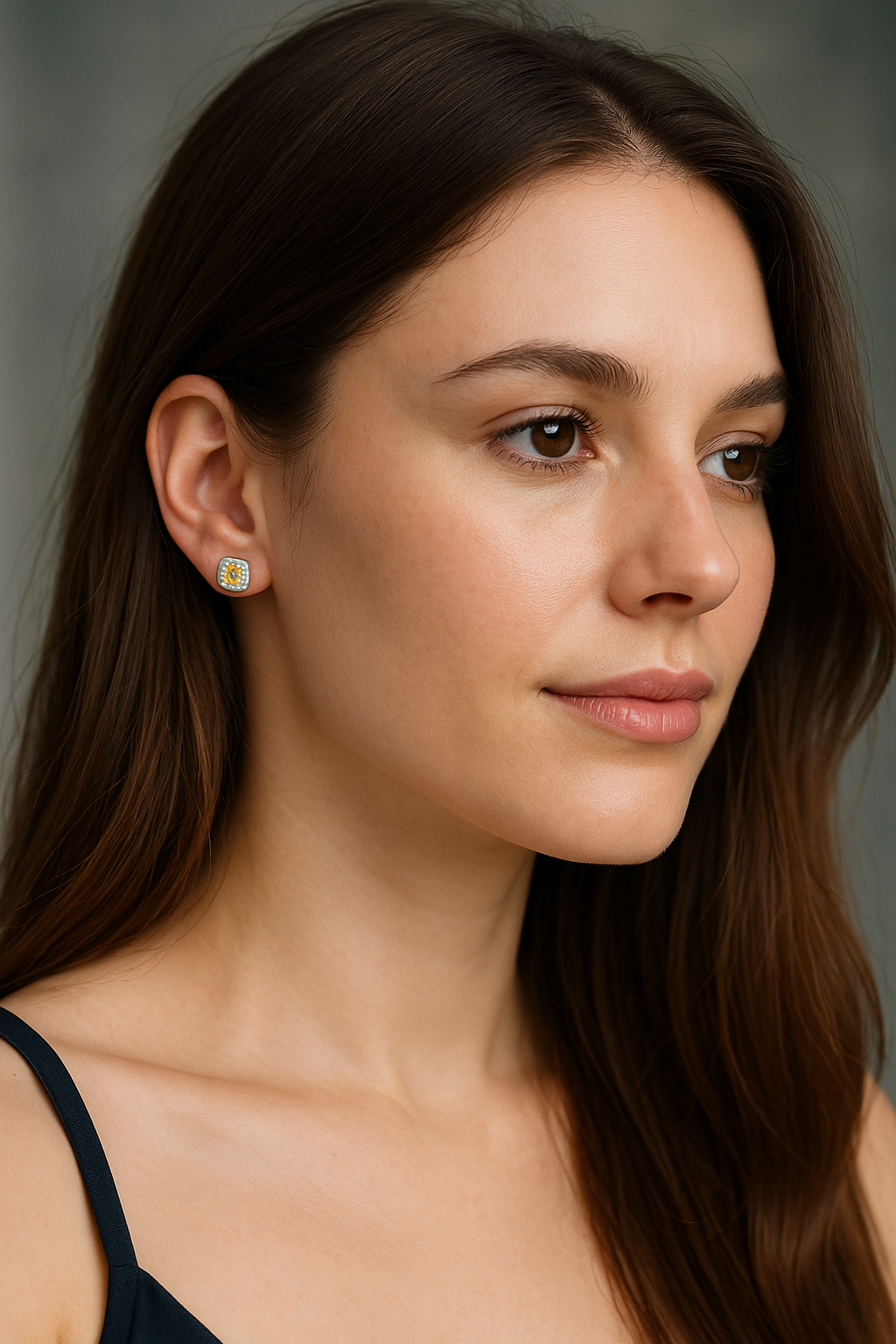 Yellow Cushion Halo Stud Earrings – 925 Silver | Women’s Silver Jewellery - Image 4