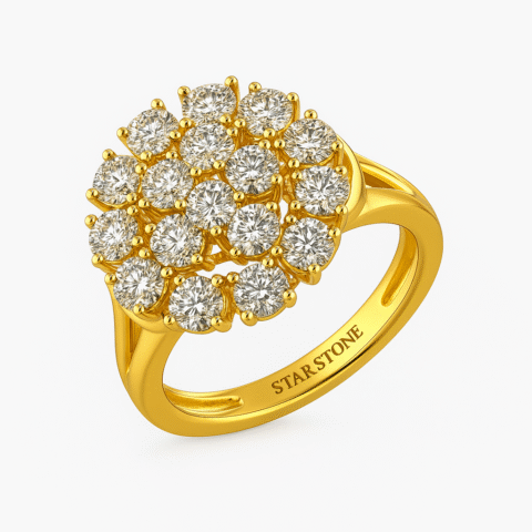 Cluster Korean Star Cocktail Ring – 925 Silver | Gold Plated Women’s Jewellery