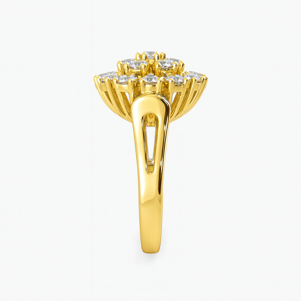 Cluster Korean Star Cocktail Ring – 925 Silver | Gold Plated Women’s Jewellery - Image 3