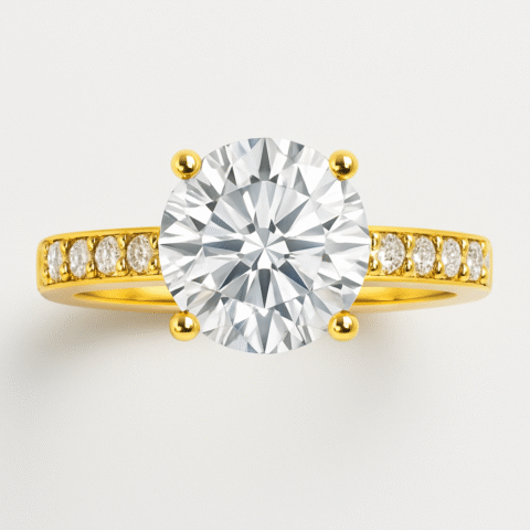 925 Silver Solitaire Engagement Ring – Gold Plated CZ Women’s Ring