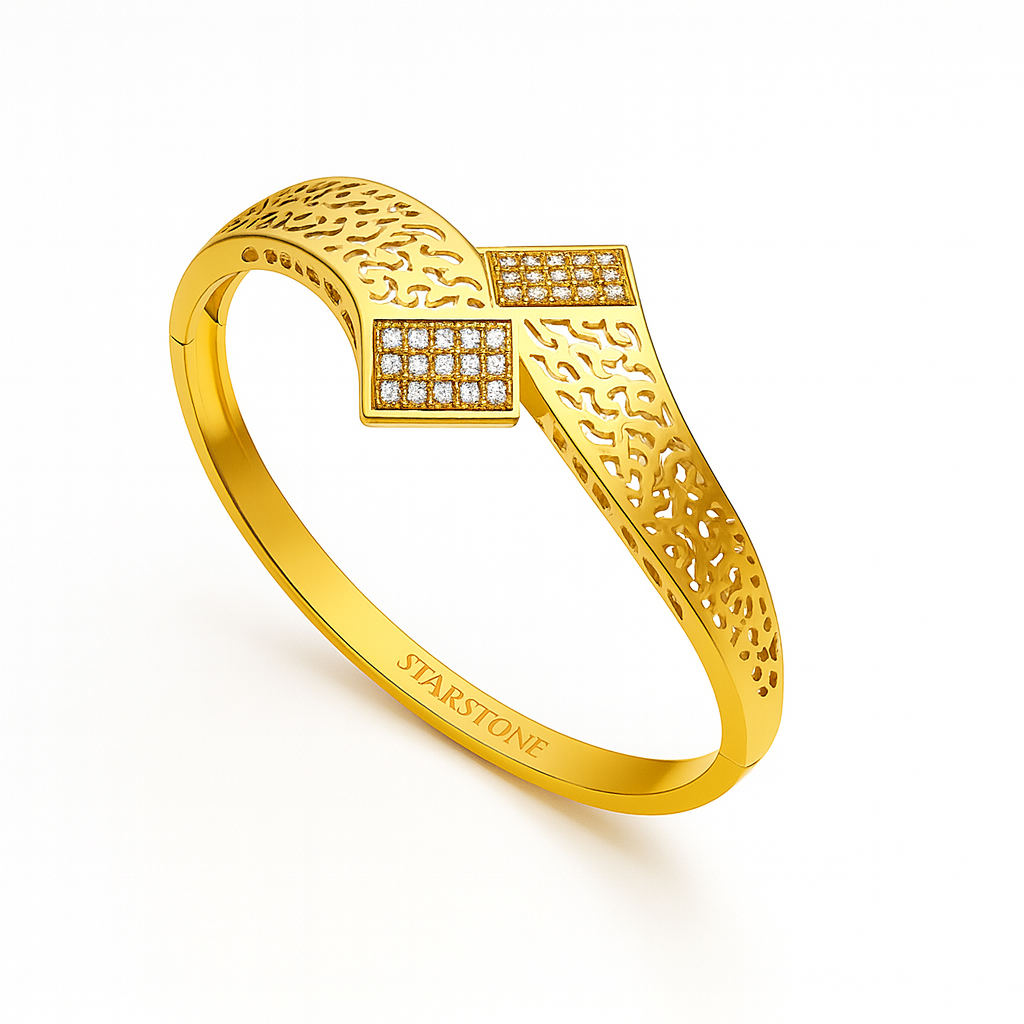 925 Silver Designer Korean Kada | Gold Plated Women’s Bangle Jewellery