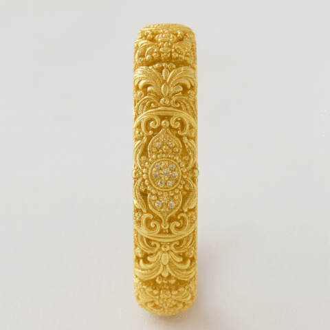 Royal Heritage 925 Silver Kada – Antique Carved Design