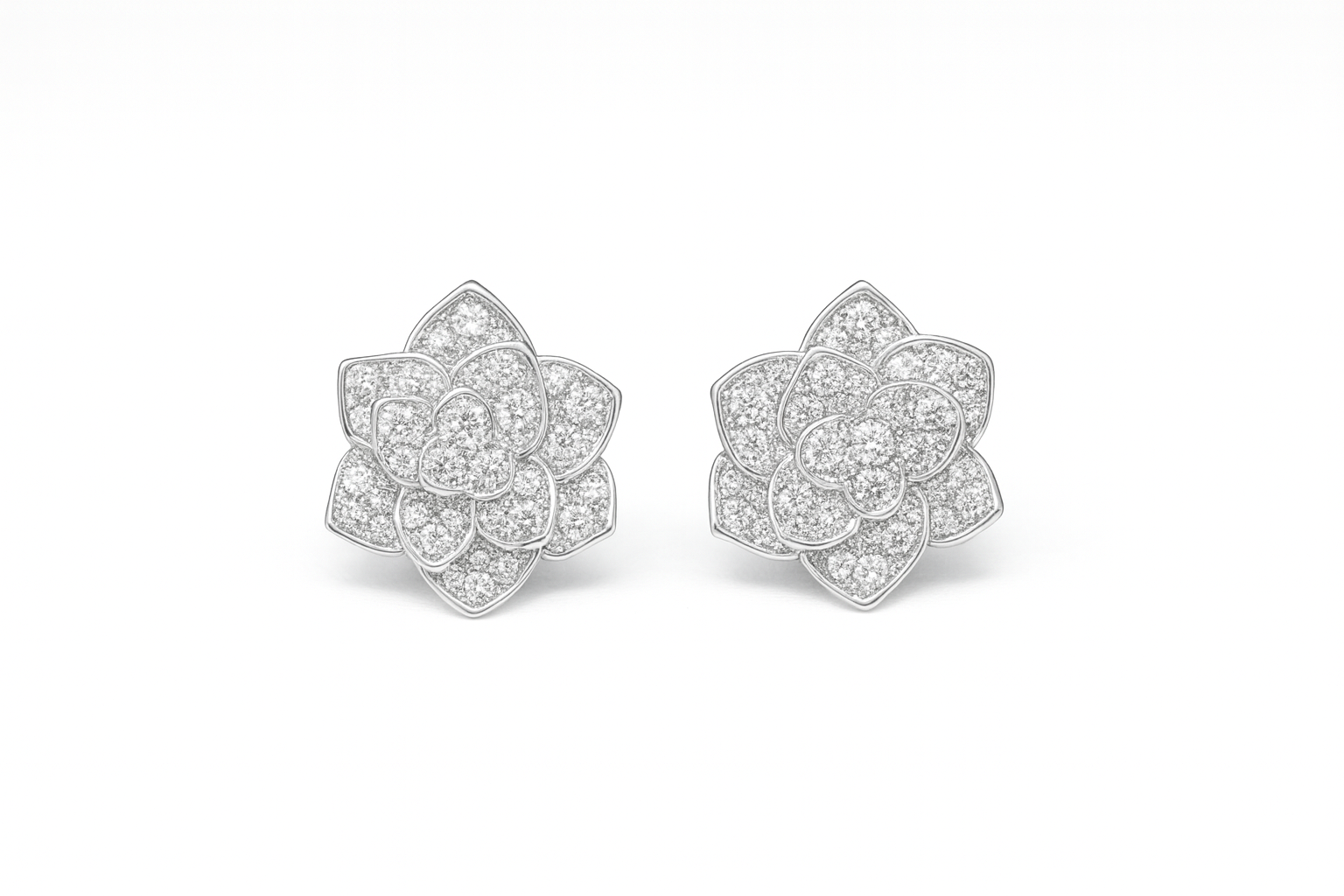 925 Silver Flower Stud Earrings | Sterling Silver Korean Design - Image 3