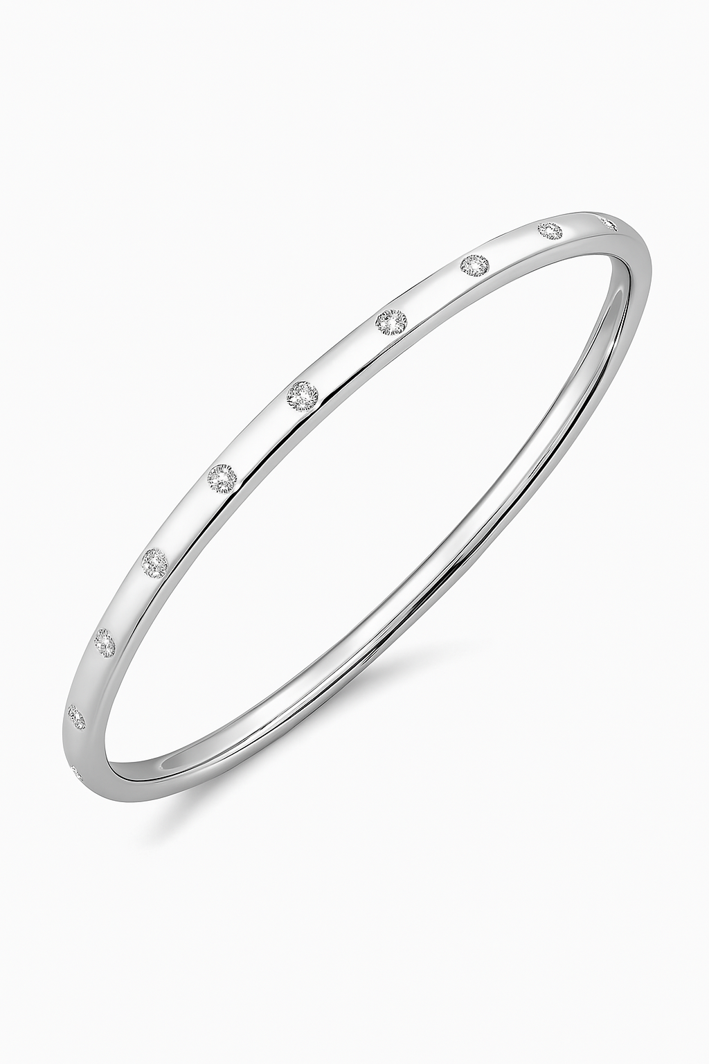 925 Silver Slim Diamond Bangle | Elegant Women’s Bracelet - Image 2