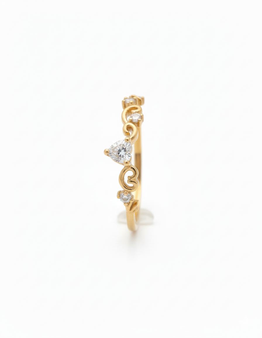 Delicate Floral Korean Ring – 925 Silver | Gold Plated Women’s Jewellery - Image 2