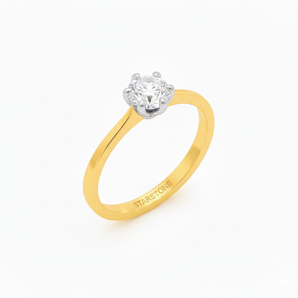 Flower Solitaire Ring – 925 Silver | Gold Plated Women’s Jewellery - Image 3