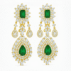 Emerald Chandelier Earrings – 925 Silver | Gold Plated Women’s Jewellery