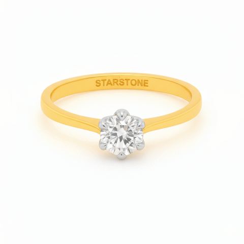 Flower Solitaire Ring – 925 Silver | Gold Plated Women’s Jewellery