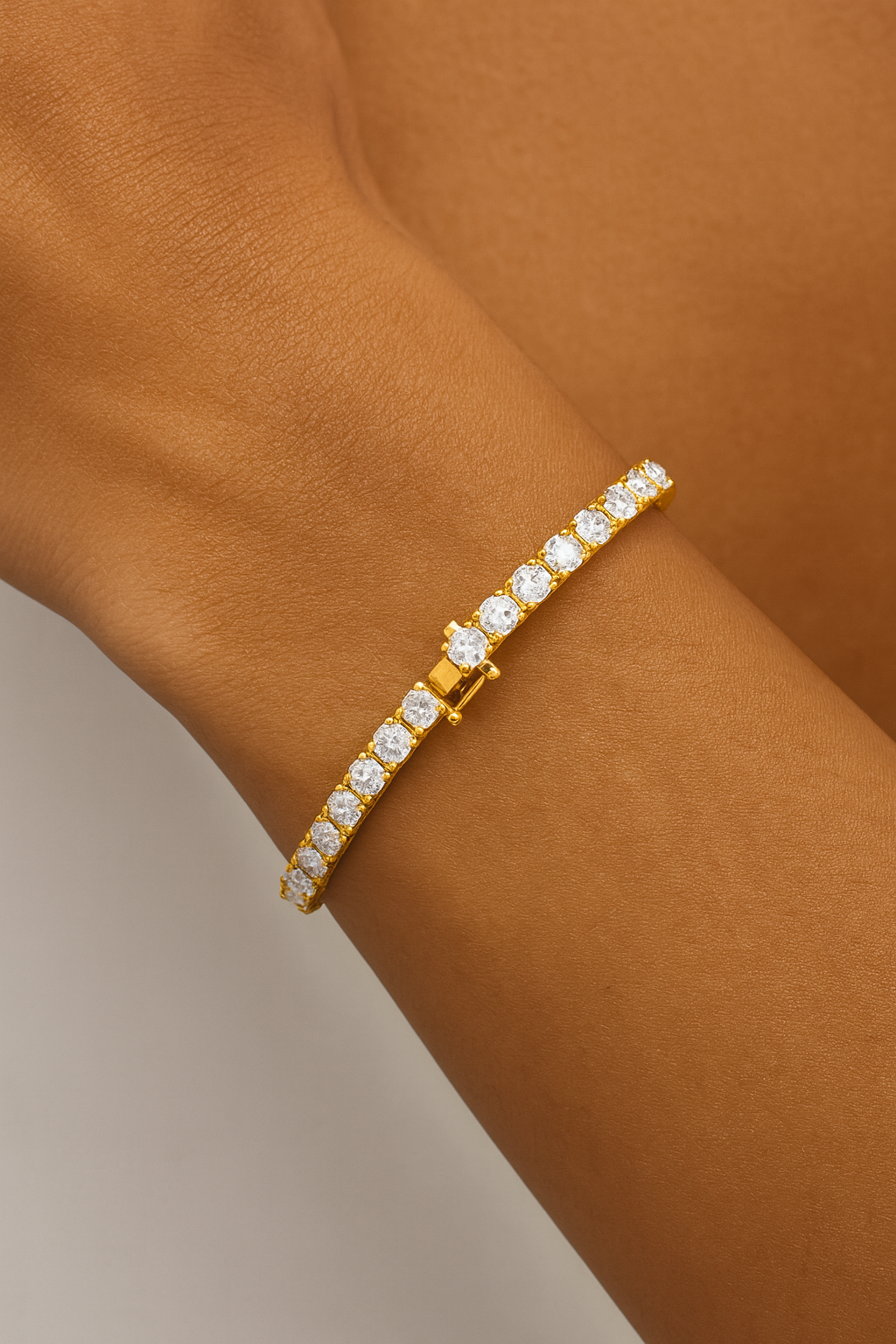 925 Sterling Silver Diamond Tennis Bracelet | Unisex Elegant Korean Stone Bracelet" - Image 2