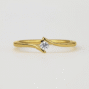 925 Silver Solitaire Diamond Ring | Elegant Gold Plated Promise Ring