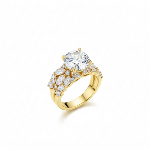 925 Sterling Silver Solitaire Ring with Marquise Korean Diamonds | Women’s Engagement Jewelry”