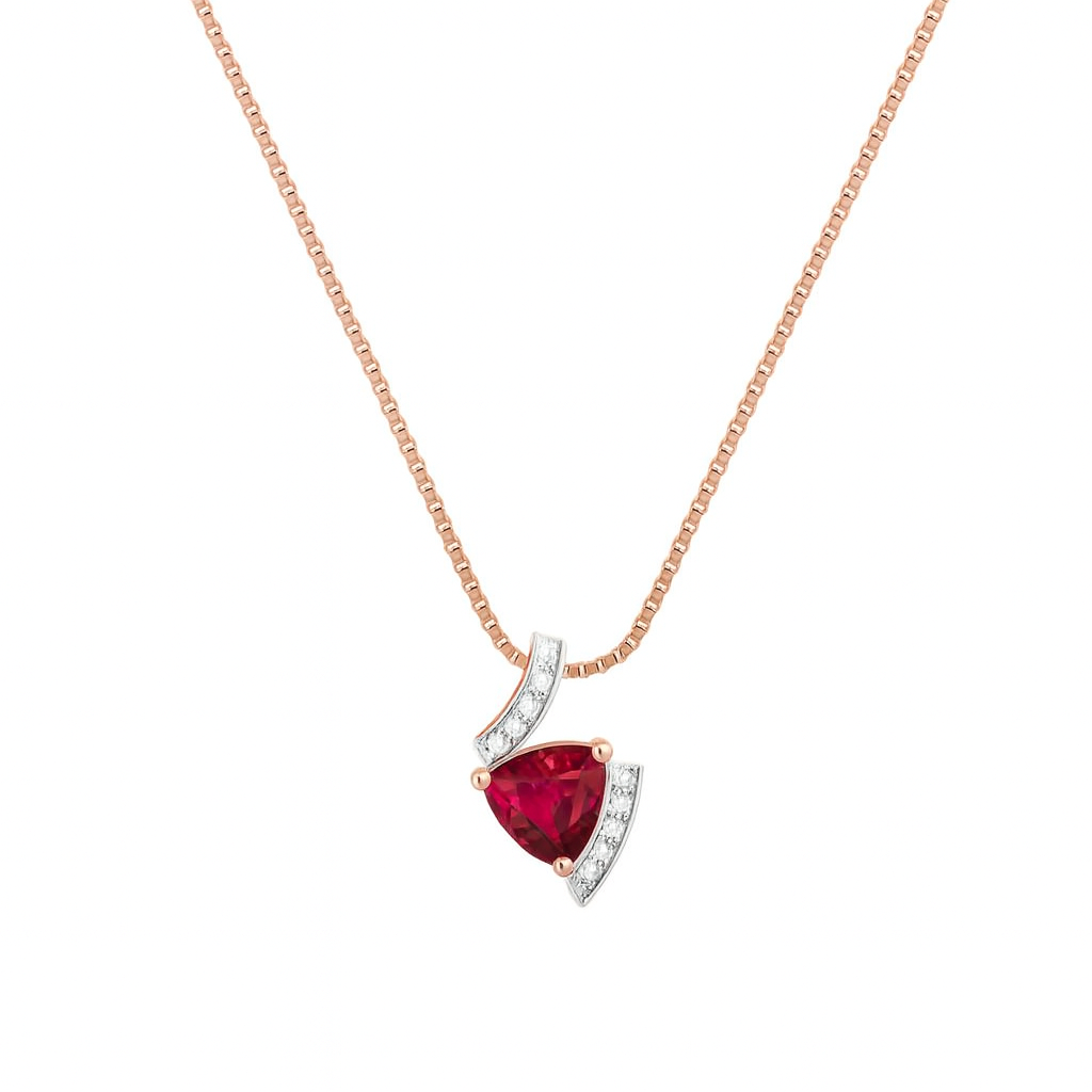 925 Silver Moissanite Diamond Ruby Pendant Necklace