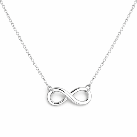 925 Sterling Silver Classic Infinity Pendant Necklace