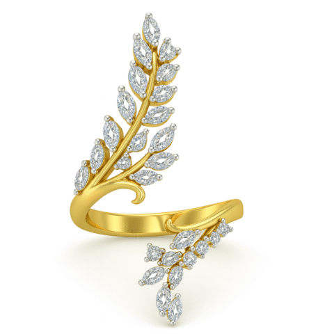 “Marquise Leaf Wrap Ring – 925 Silver | Gold Plated”