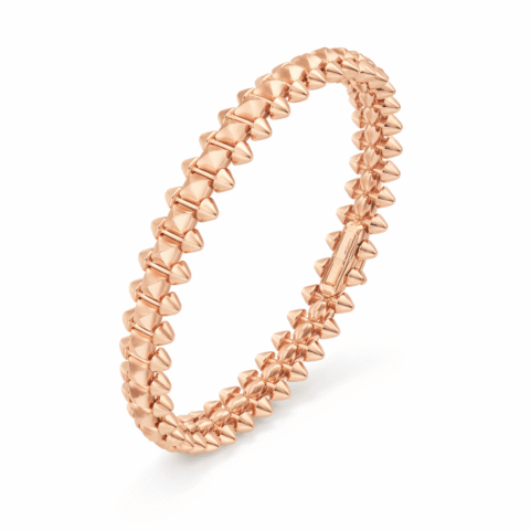 Cartier Style Clash Bracelet in 925 Silver Rose Gold Spike Bracelet