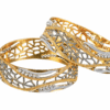 925 Silver Bangles for Women Royal Dual-Tone Filigree Wave